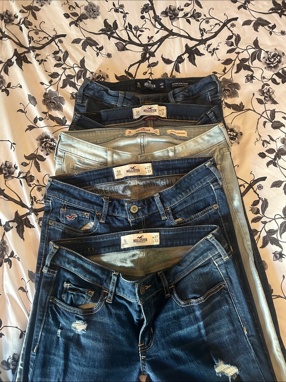 5 pairs HOLLISTER Women's Mixed Blue Skinny Jeans sz 27